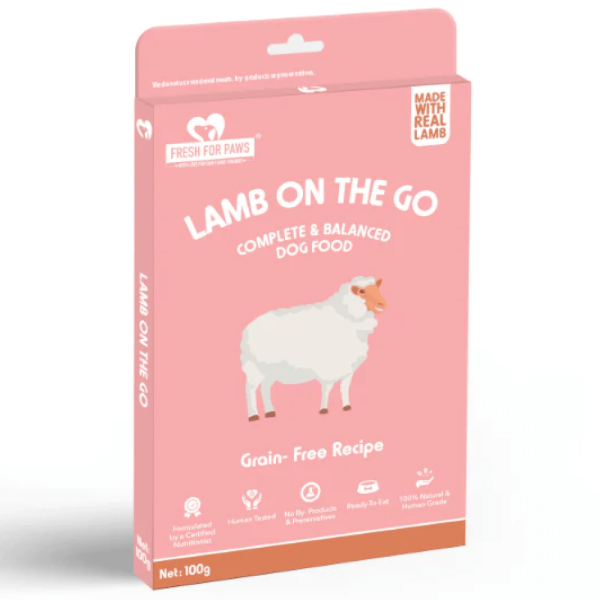 Fresh For Paws Lamb On The Go Wet Food and Waggy Zone Mangifera with Chicken Chunks & Green Apple Ice Cream for Dogs Combo Online Hot Sale