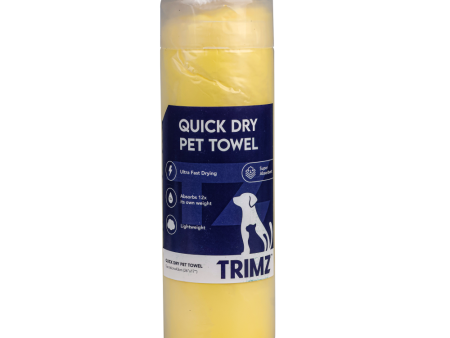 Trimz Quick Dry Absorption Towel for Dogs and Cats (Yellow) For Cheap