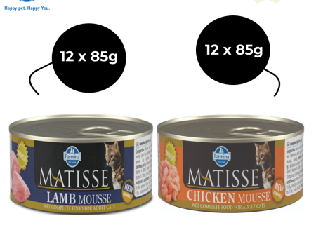 Farmina Matisse Lamb Mousse and Chicken Mousse Adult Cat Wet Food Combo (12+12) Fashion