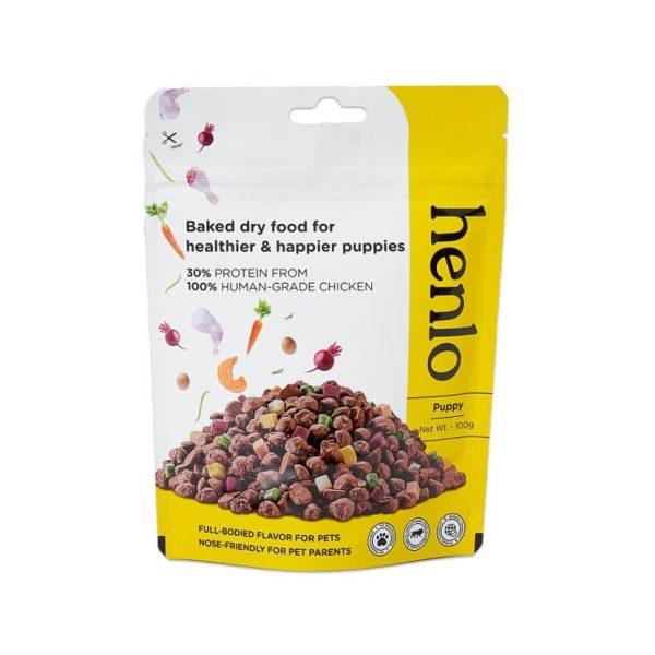 Henlo Chicken & Vegetable Baked Dry Food for Puppies (100g) Online Sale