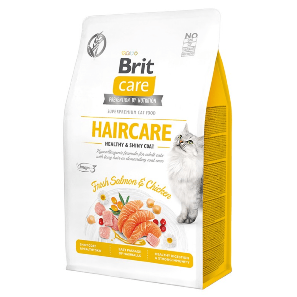 Brit Care Fresh Salmon & Chicken Haircare Healthy & Shiny Coat Cat Dry Food Supply