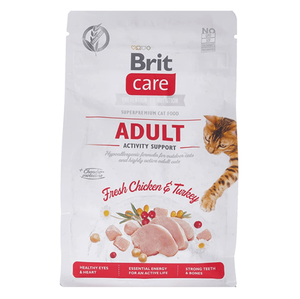 Brit Care Fresh Chicken & Turkey Activity Support Adult Cat Dry Food Fashion