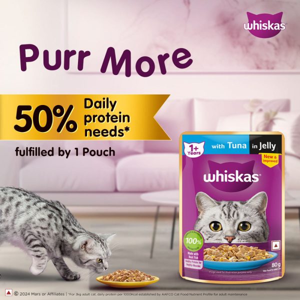 Whiskas Tuna in Jelly Meal and Chicken Gravy Adult Cat Wet Food Combo Online Sale