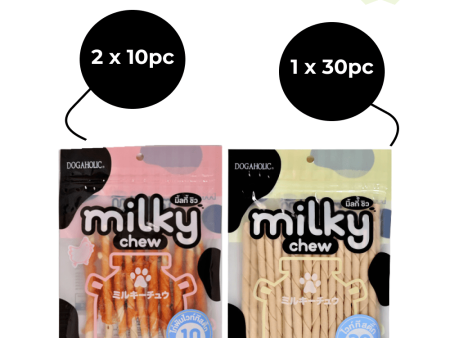 Dogaholic Milky Chew Chicken Stick Style and Milky Chew Stick Style Dog Treats Combo Online