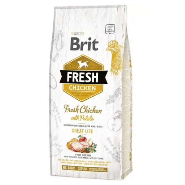 Brit Fresh Chicken with Potato Great Life Adult Dog Dry Food For Sale