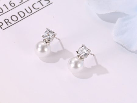 Wholesale Zircon Pearl Copper Earrings Cheap