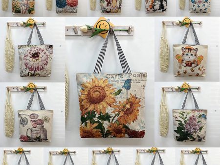 Wholesale Sunflower Print Canvas Bags For Discount