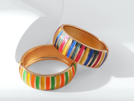 Wholesale Wide Colorful Oil Dripping Alloy Bracelet Cheap