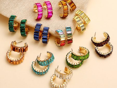 Wholesale Vintage Multicolor Rhinestone Alloy Earrings Hot on Sale