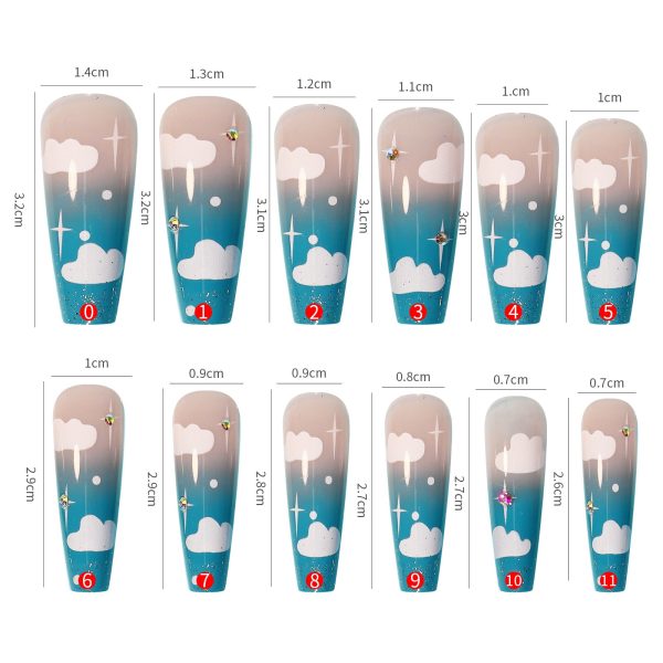 Wholesale Blue Sky Clouds Gradient Rhinestone Nail Stickers Online