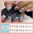 Wholesale Pink Blue Color Block Maple Leaf Nail Stickers Fashion