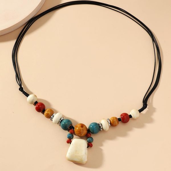 Wholesale Red Pendant Long Ceramic Necklace For Cheap