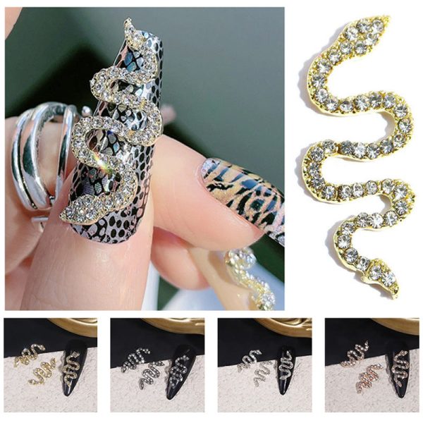 Wholesale Alloy Snake Retro Metal Diamond Diy Nail Decoration Package 10 Sale