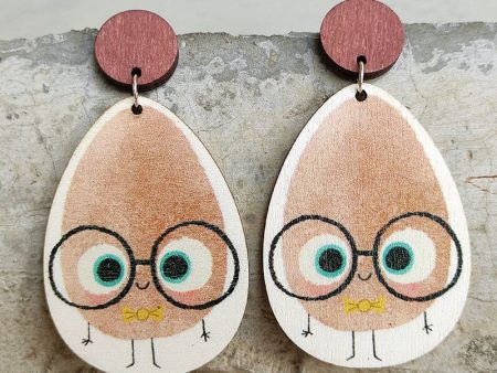 Wholesale 2 Pairs Pack Teacher s Day Potato Reading Wooden Earrings Hot on Sale