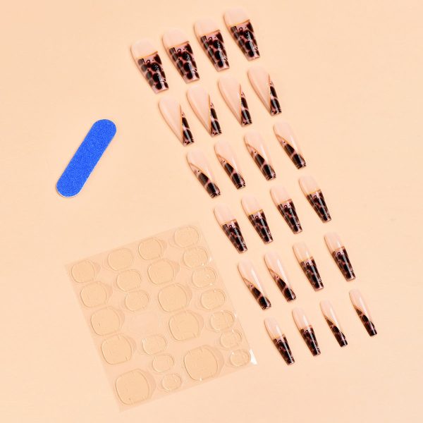 Wholesale Nude Leopard Print Long Ballet Manicure Nail Patch Online Sale