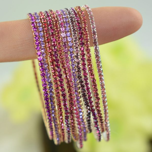 Wholesale 10Pcs Pack Color Zircon Rhinestone Bracelet Sale