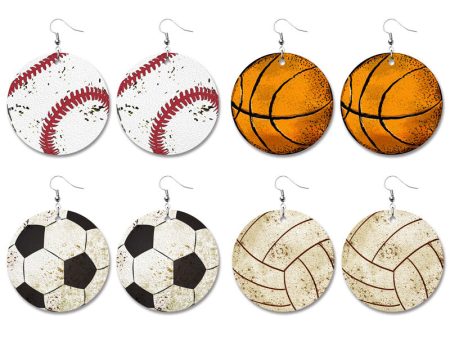 Wholesale 2 Pairs Pack Vintage Balls Distressed Leather Earrings Online Sale