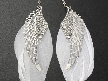 Wholesale Alloy Angel Wing Feather Earrings Online Hot Sale