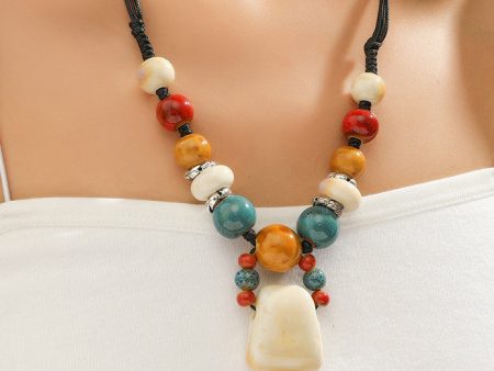 Wholesale Red Pendant Long Ceramic Necklace For Cheap