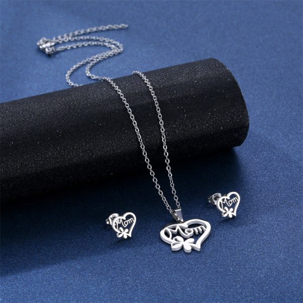 Wholesale Mother s Day Gift Love MOM Pendant Necklace Earrings Set Online Sale