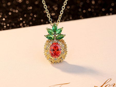 Wholesale Copper Diamond Carrot Pendant Creative Necklace Online Sale