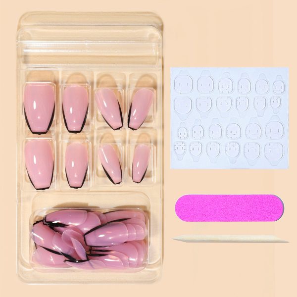 Wholesale Black Edge French Nude Nail Stickers Hot on Sale