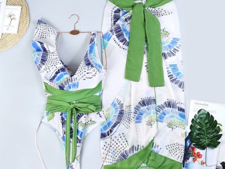 Wholesale Floral One Piece Polyester Swimwear Cheap