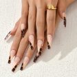 Wholesale Nude Leopard Print Long Ballet Manicure Nail Patch Online Sale