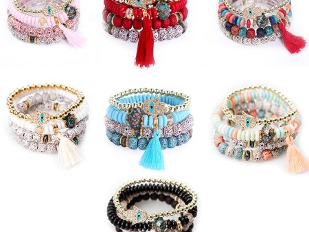 Wholesale Bohemian Devil Eye Laminated Glass Bracelet Online now