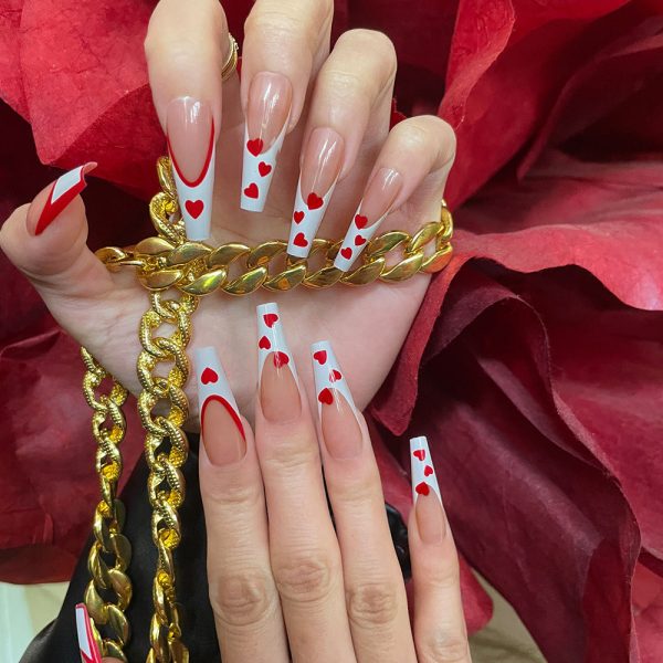 Wholesale Plastic Red and White Love Manicure Online