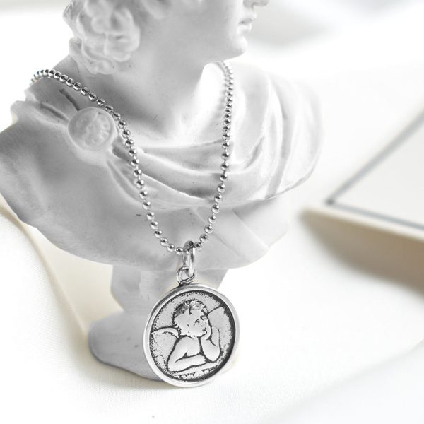 Wholesale Guardian Angel 925 Sterling Silver Clavicle Necklace Online Sale