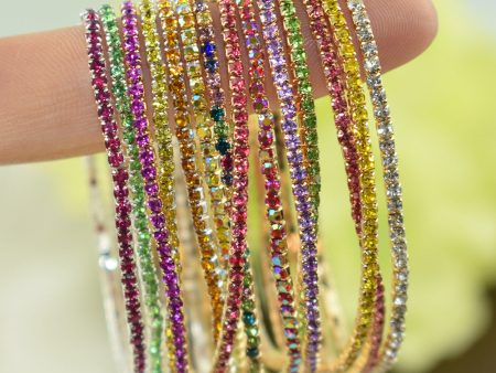 Wholesale 10Pcs Pack Color Zircon Rhinestone Bracelet Sale