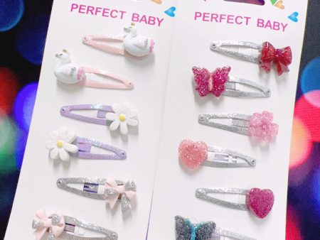 Wholesale 4CM Swan Daisy Bow Knot Hair Clip Set For Kids Online