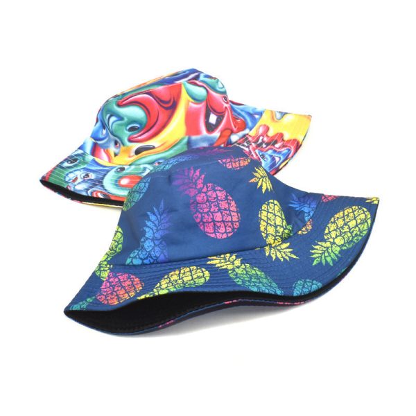 Wholesale Polyester Colorful Pineapple Printed Bucket Hat For Cheap