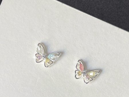 Wholesale Zirconia Butterfly Ear Studs Alloy Earrings For Cheap