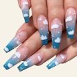 Wholesale Blue Sky Clouds Gradient Rhinestone Nail Stickers Online