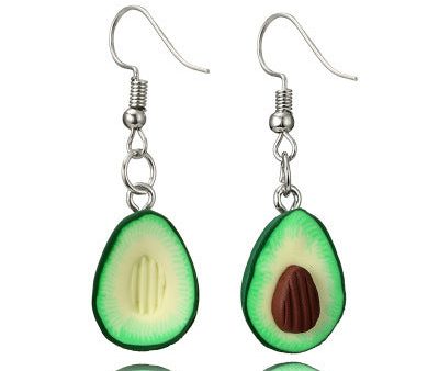 Wholesale Avocado Heart Shape 3D Smoky Alloy Earrings Cheap