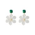 Wholesale 14K Acrylic Plated Flower Alloy Earrings Online Hot Sale