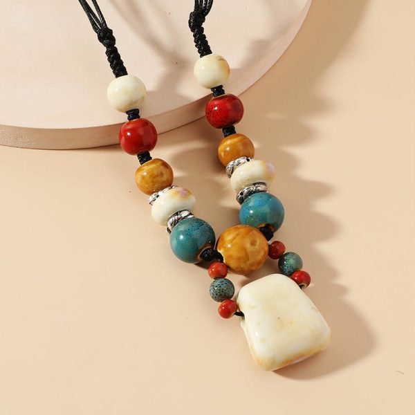 Wholesale Red Pendant Long Ceramic Necklace For Cheap