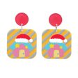 Wholesale Christmas Christmas House Acrylic Earrings For Cheap