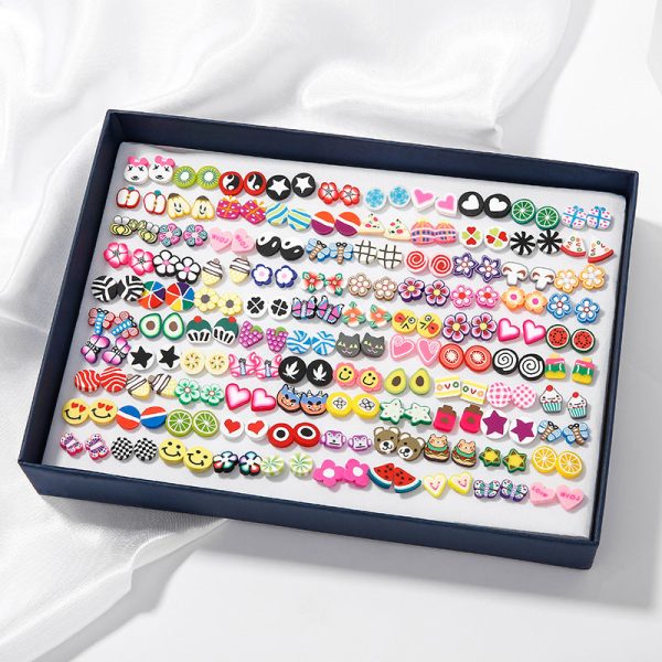 Wholesale 100 Pairs Box Rhinestone Ear Studs Set For Discount