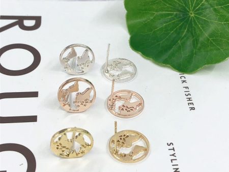 Wholesale World Map Alloy Ear Studs For Sale