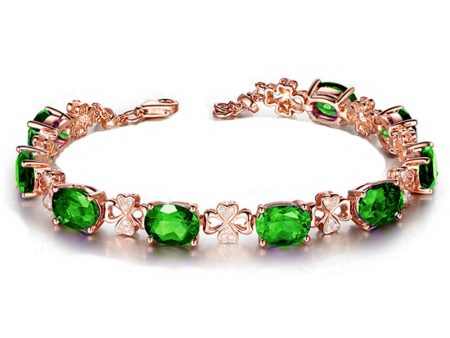 Wholesale Bracelet Copper Luxury Brazilian Emerald Diamond Bracelet OLY-BT-DSL001 Discount