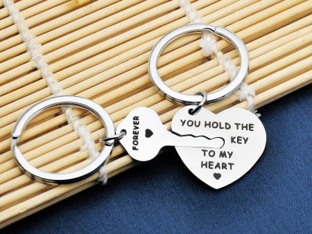 Wholesale You Hold The key to Couple Stainless Steel Creative Keychain Cheap