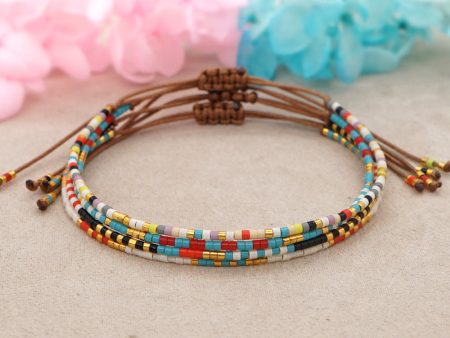 Wholesale Bohemian Rainbow Glass Bracelet Fashion