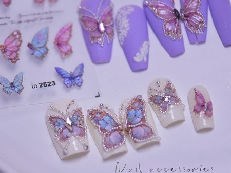 Wholesale 3D Stereo Embossed Rose Butterfly Sticker Nail Material Kit Discount