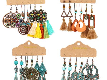 Wholesale Bohemian 3 Set Alloy Earrings Cheap