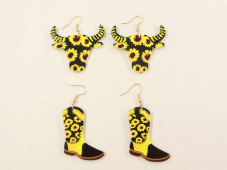 Wholesale Acrylic Matador Sunflower Earrings Online Hot Sale