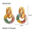 Wholesale 18k Gold Plated Colorful Full Diamond Earrings Stainless Steel Fashion