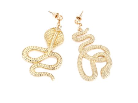 Wholesale Asymmetric Snake Vintage Alloy Earrings on Sale